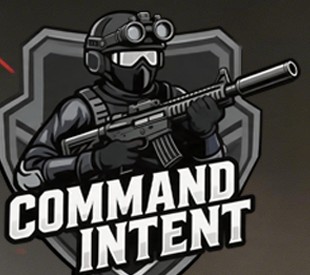 Command Intent emblem: an operator with night-vision goggles and a suppressed carbine on a shield